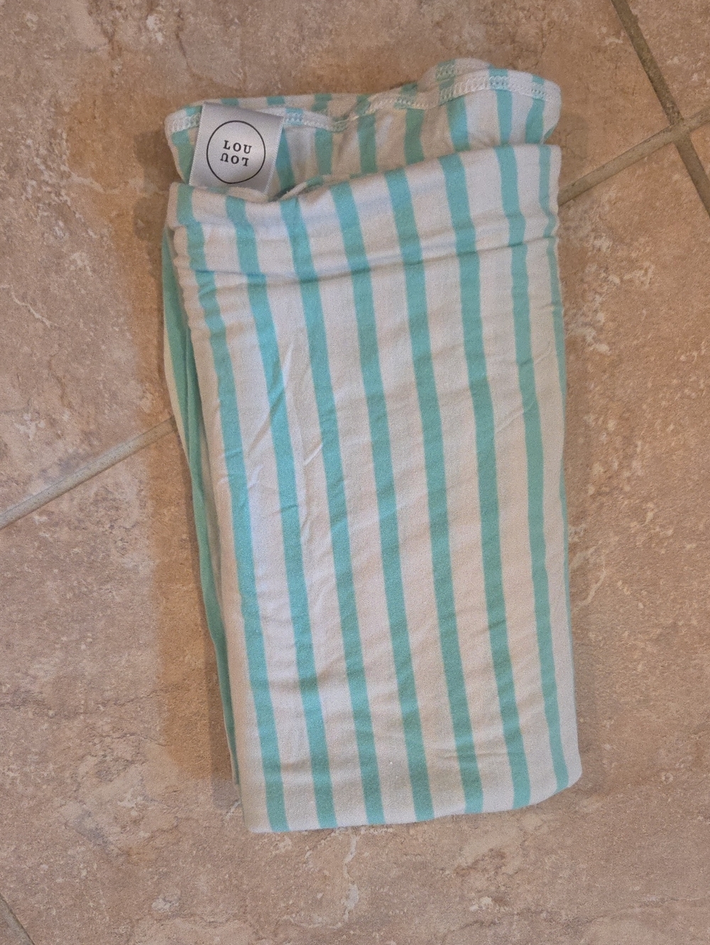 Lou Lou & Company Mint and White Striped Bamboo Swaddle Blanket